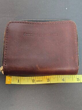 Portland Leather Goods Brown Zip Around Card Wallet